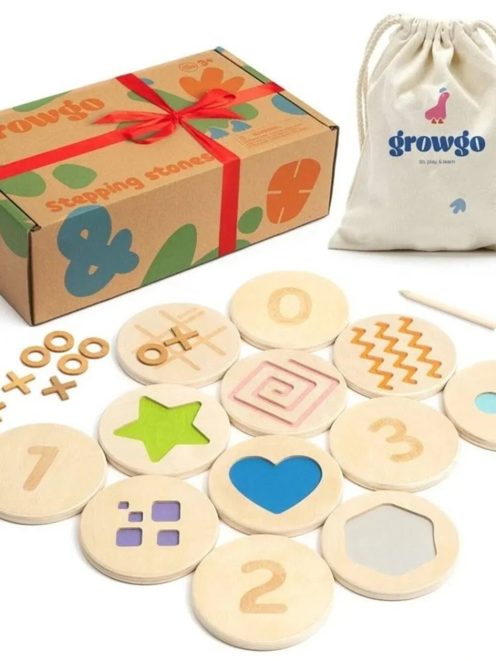 GrowGo Stepping Stones Set 3 in 1 - Unique Patented Design, Montessori